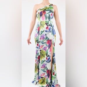Floral One-Shoulder Maxi Dress
